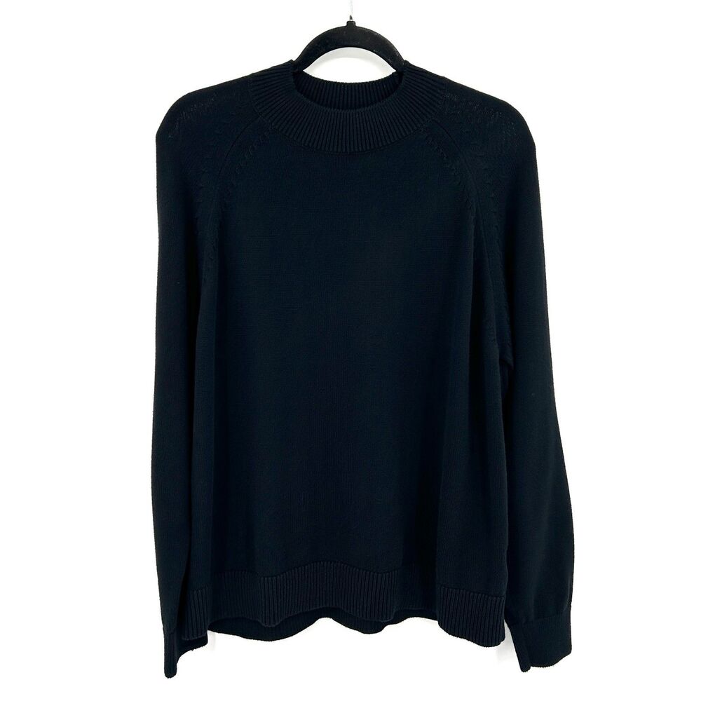 Quince Black Mockneck 100% Organic Cotton Sweater